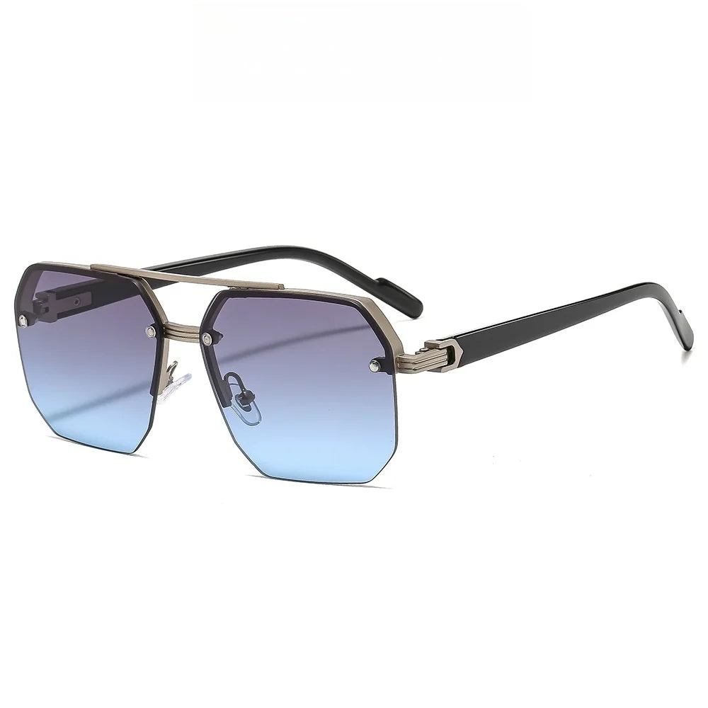 lunettes de soleil rétro carrées pour homme et femme, monture métallique de luxe, tendance, UV400,