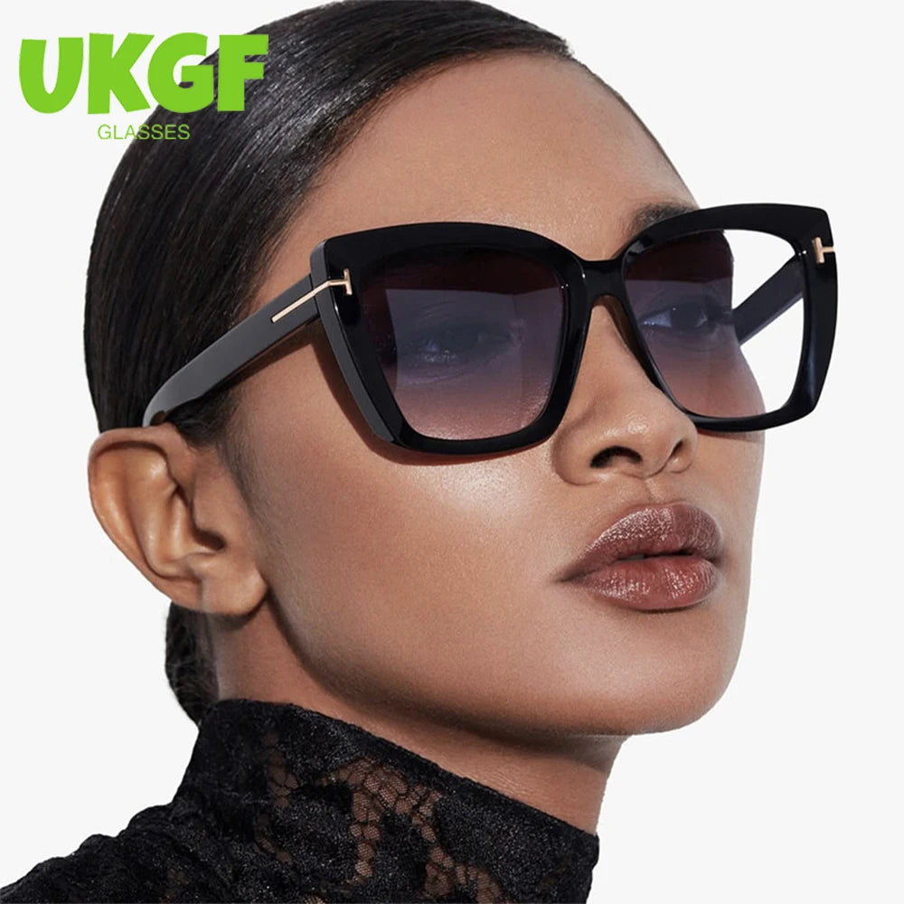 lunettes de soleil de Luxe pour femme, oeil De Chat, Carrées, rétro, moderne, UV400