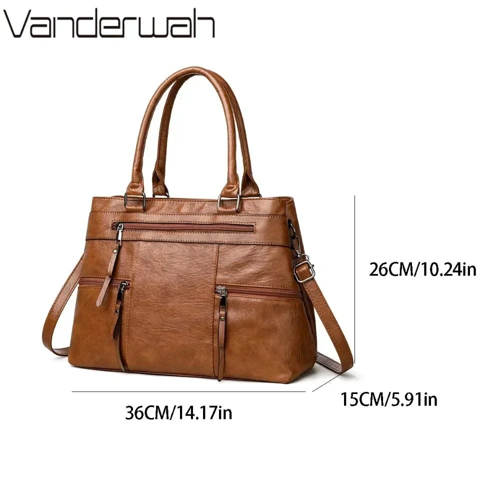 Sac à main élégant pour femme, sac à poignée supérieure en cuir de bonne qualité, sac à ba