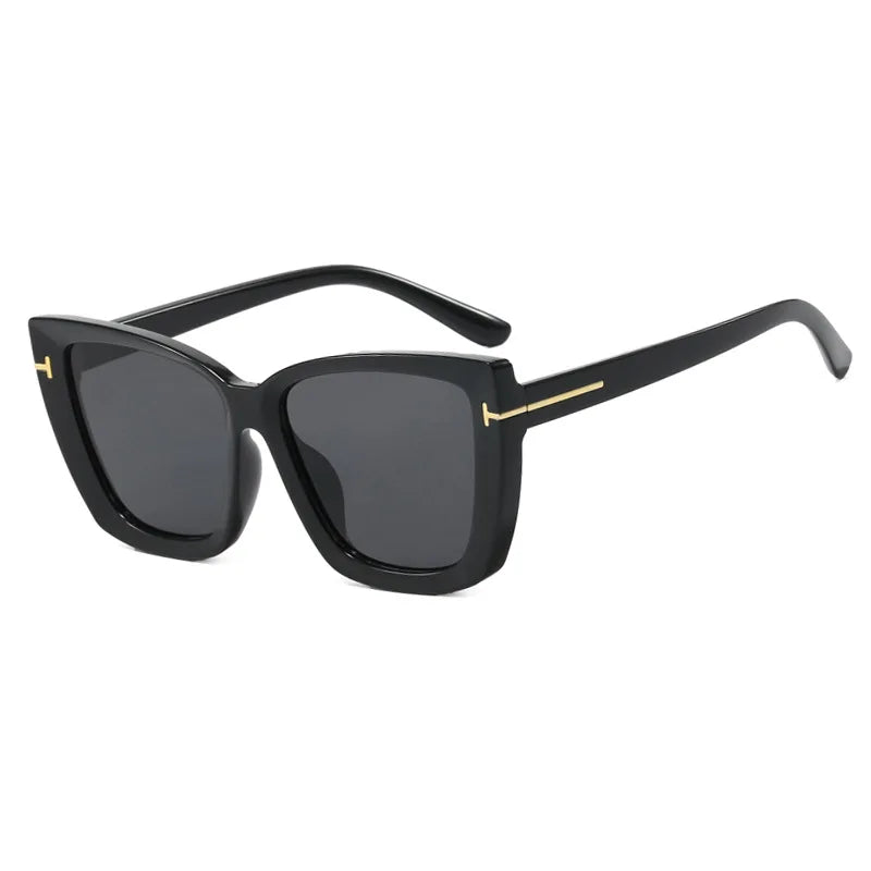 lunettes de soleil de Luxe pour femme, oeil De Chat, Carrées, rétro, moderne, UV400