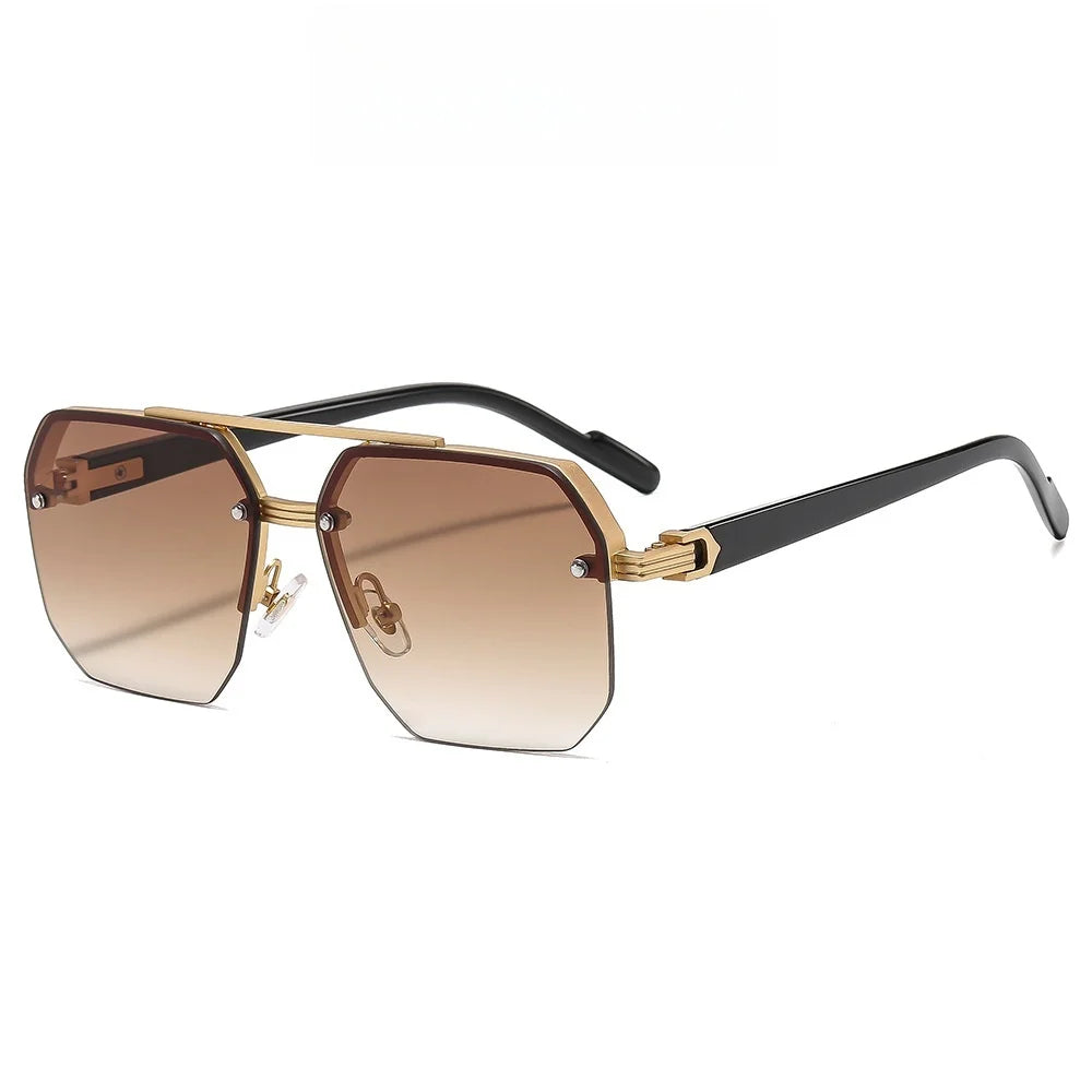 lunettes de soleil rétro carrées pour homme et femme, monture métallique de luxe, tendance, UV400,