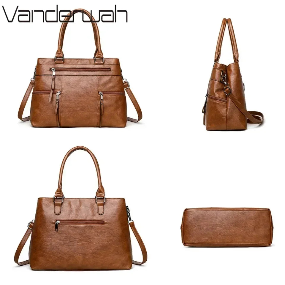 Sac à main élégant pour femme, sac à poignée supérieure en cuir de bonne qualité, sac à ba