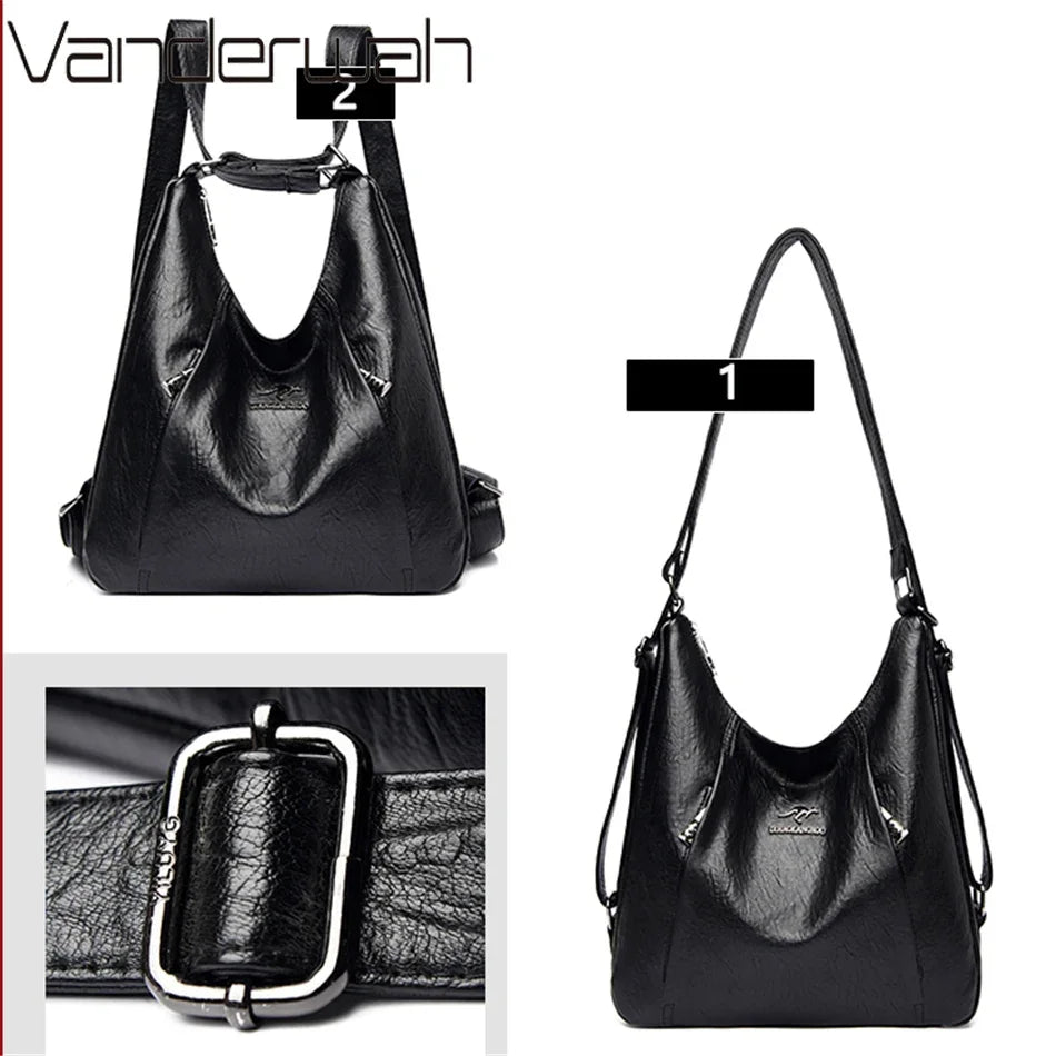 Sac à main de luxe en cuir de haute qualité pour femme, sac à bandoulière multifonction, sac à dos de voyage