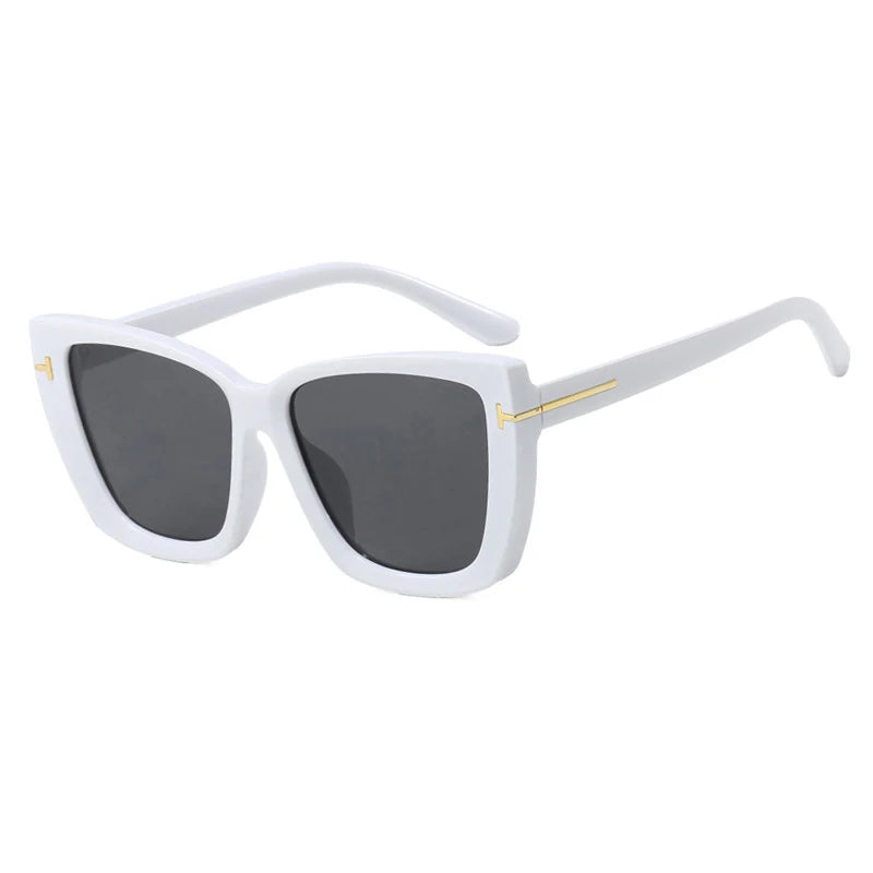 lunettes de soleil de Luxe pour femme, oeil De Chat, Carrées, rétro, moderne, UV400