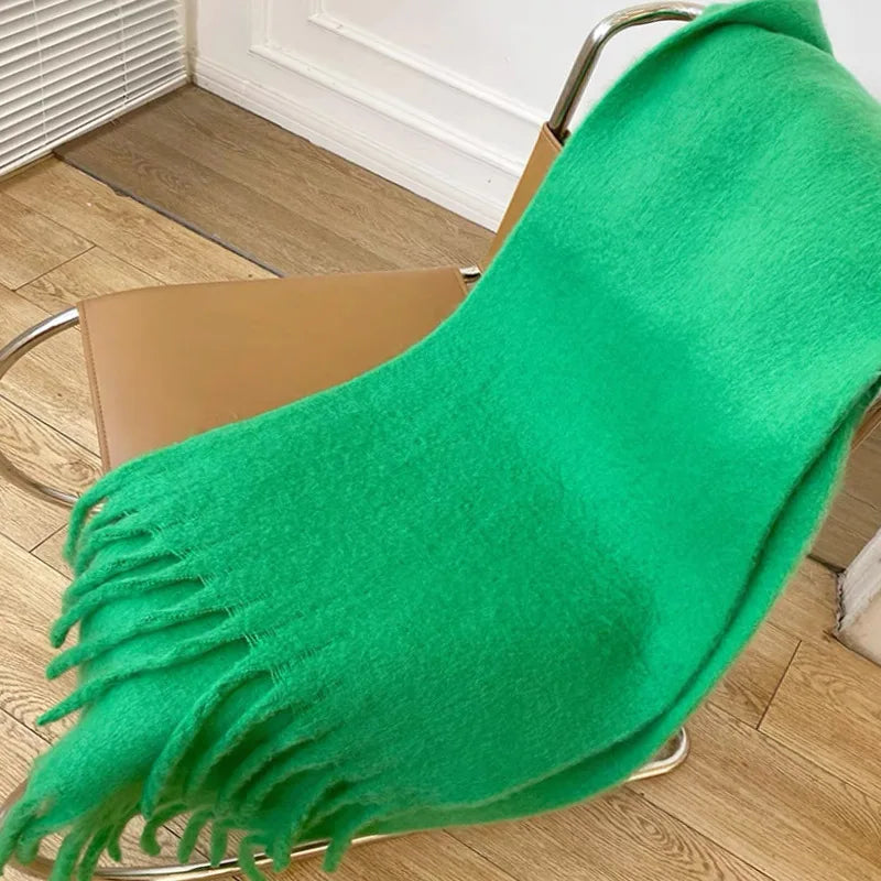 écharpe d'hiver, chaud, couleur unie, couverture longue