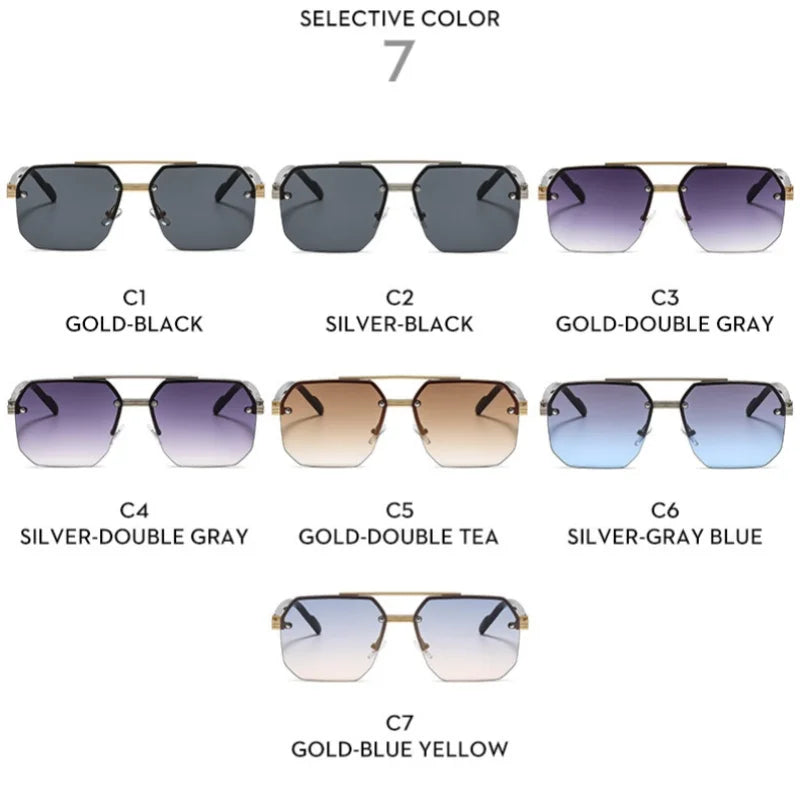 lunettes de soleil rétro carrées pour homme et femme, monture métallique de luxe, tendance, UV400,