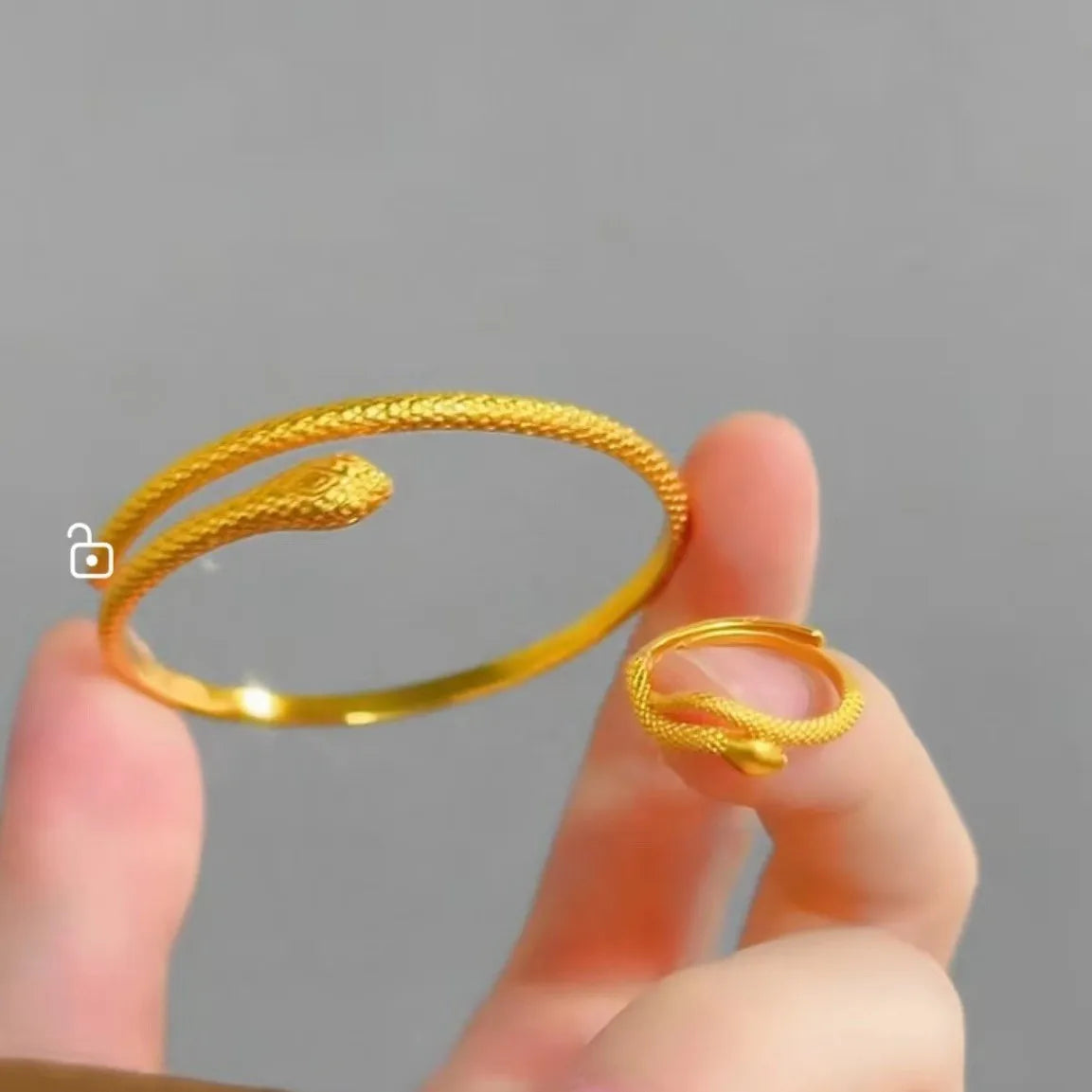 Bracelet en forme de serpent, en or pur, or 24 carats, pour femme, bracelet réglable, à la mode,