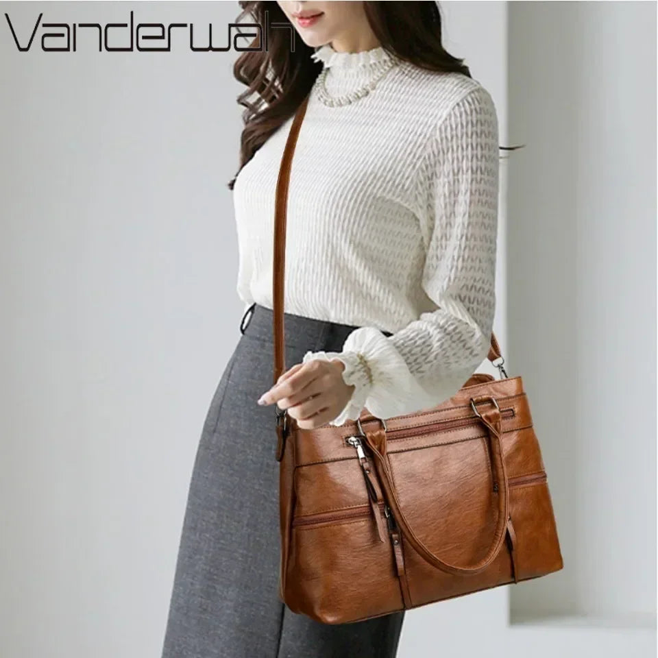 Sac à main élégant pour femme, sac à poignée supérieure en cuir de bonne qualité, sac à ba