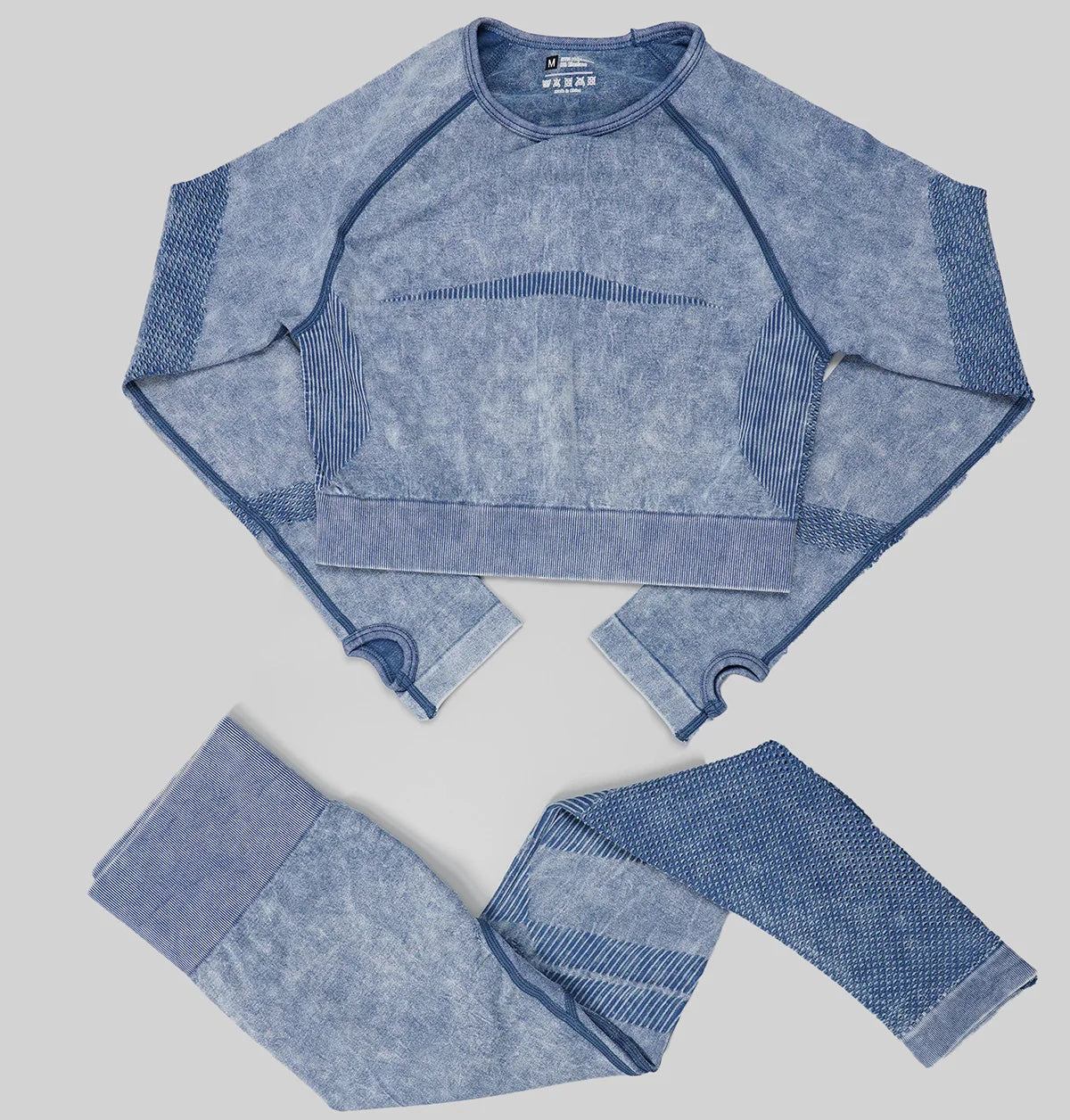 Ensemble de sport, pour femme, 2 pièces, séchage rapide, manches longues, haut court, Leggings ta