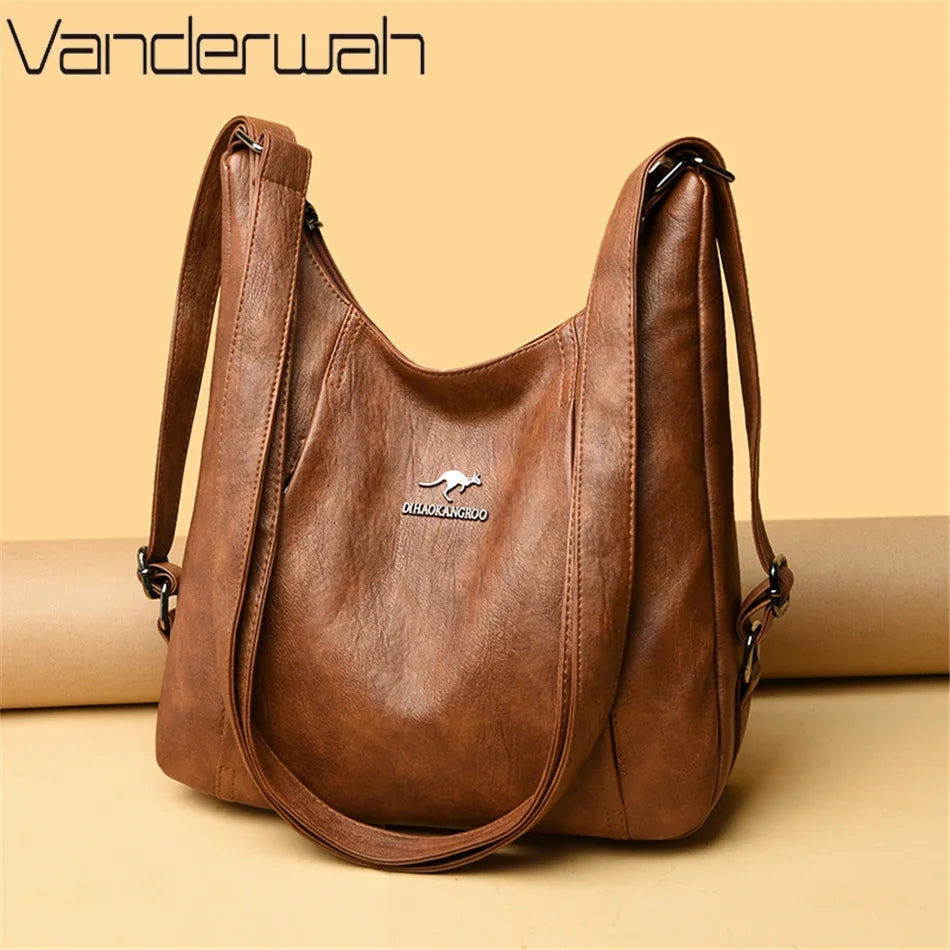 Sac à main de luxe en cuir de haute qualité pour femme, sac à bandoulière multifonction, sac à dos de voyage