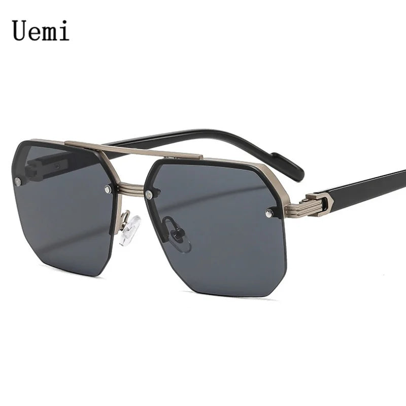 lunettes de soleil rétro carrées pour homme et femme, monture métallique de luxe, tendance, UV400,