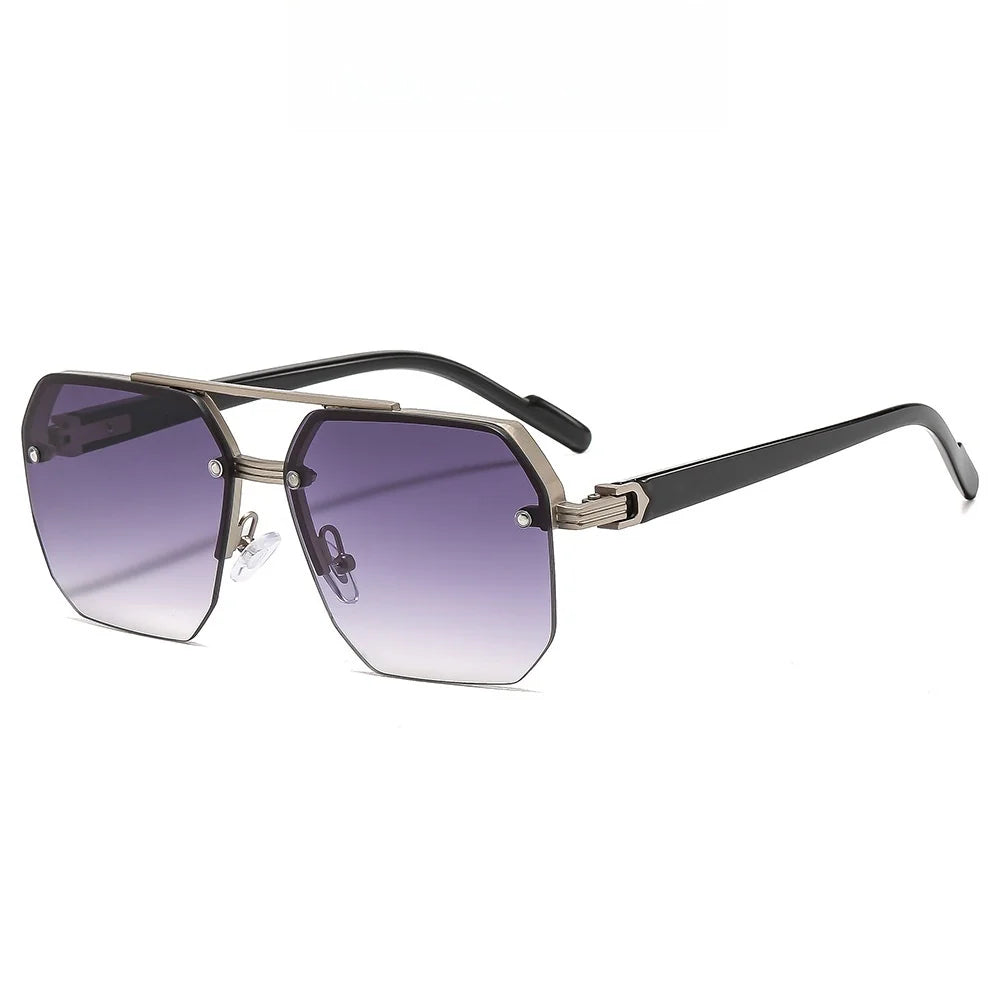 lunettes de soleil rétro carrées pour homme et femme, monture métallique de luxe, tendance, UV400,