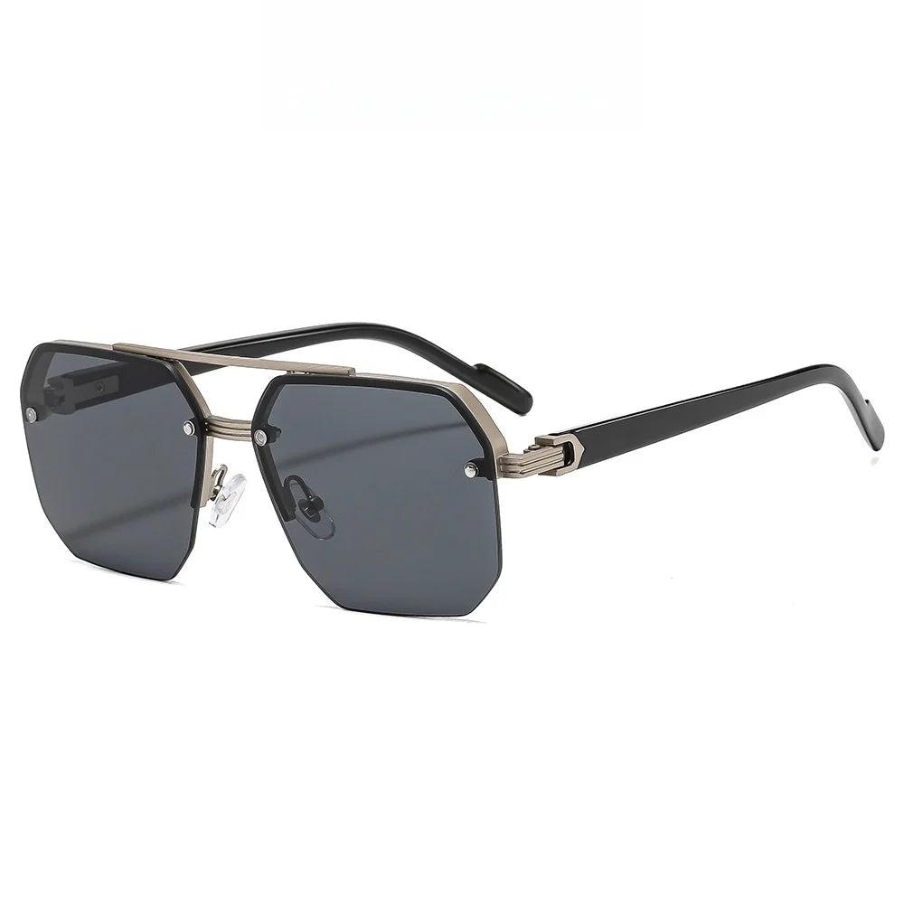 lunettes de soleil rétro carrées pour homme et femme, monture métallique de luxe, tendance, UV400,