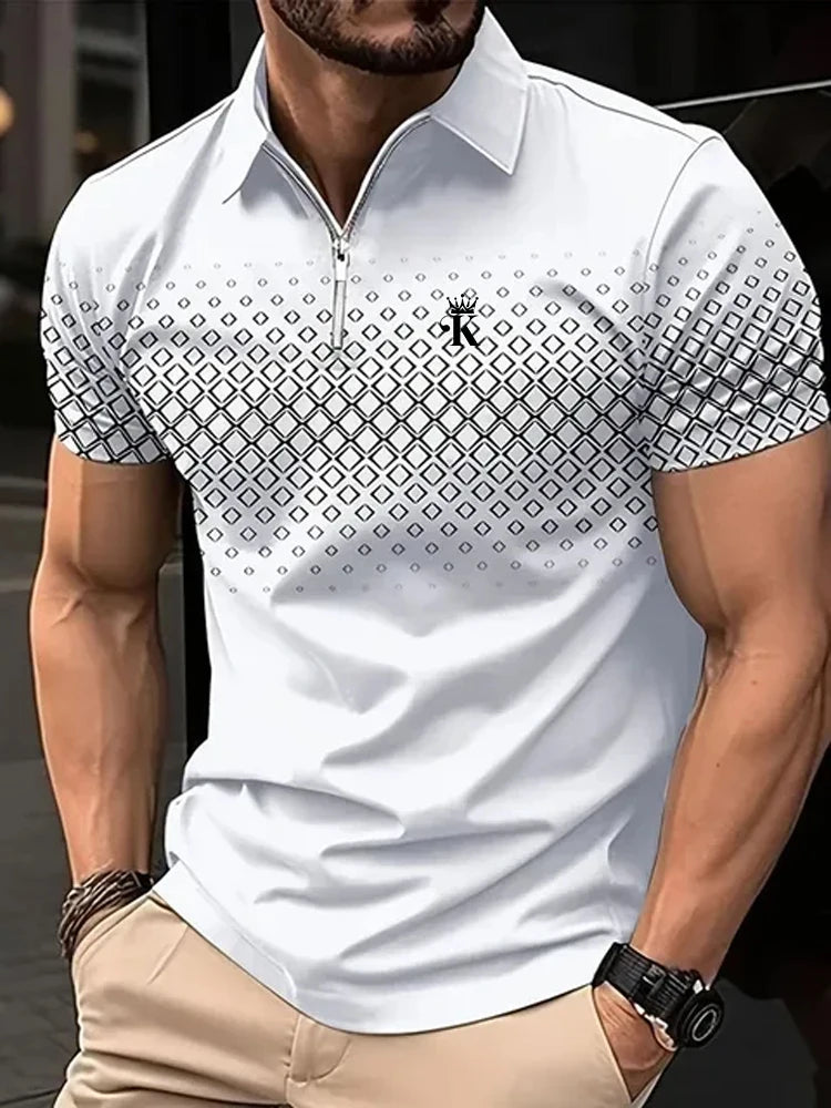 Polo de golf à manches courtes pour homme, polyester, micro-élastique, décontracté, été,