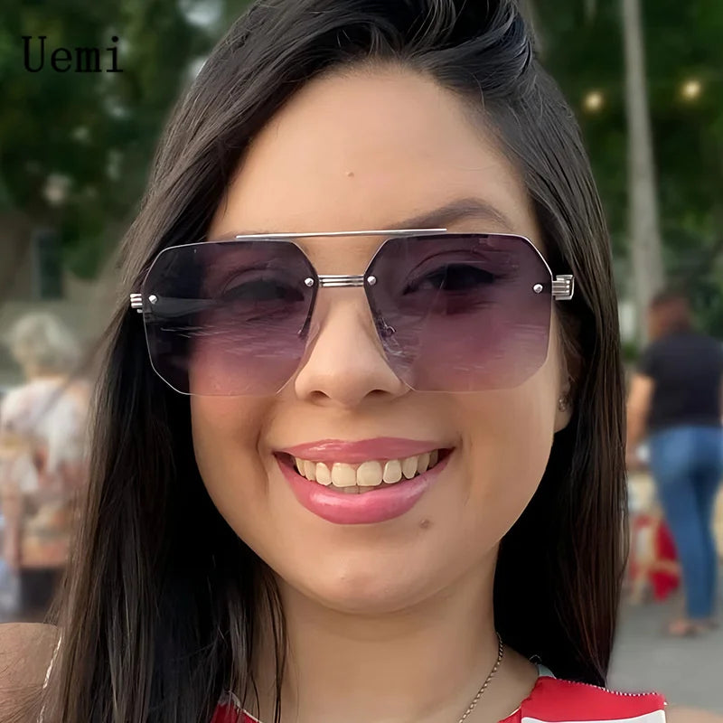 lunettes de soleil rétro carrées pour homme et femme, monture métallique de luxe, tendance, UV400,