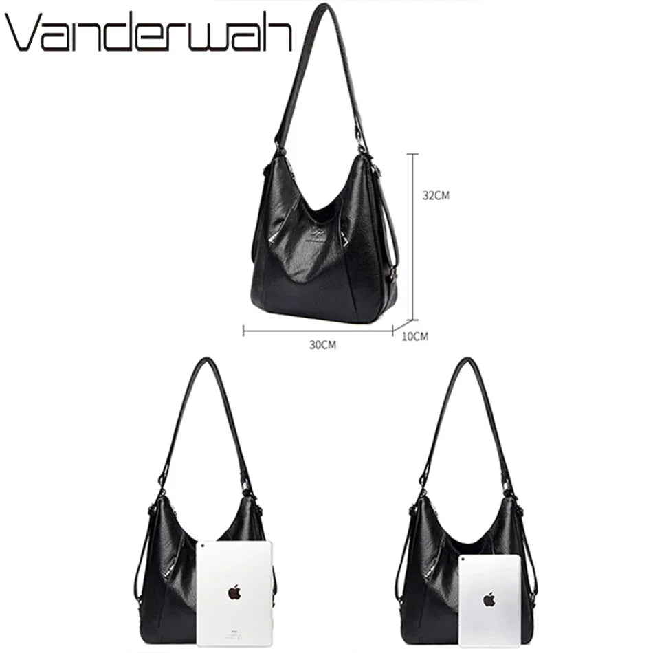 Sac à main de luxe en cuir de haute qualité pour femme, sac à bandoulière multifonction, sac à dos de voyage