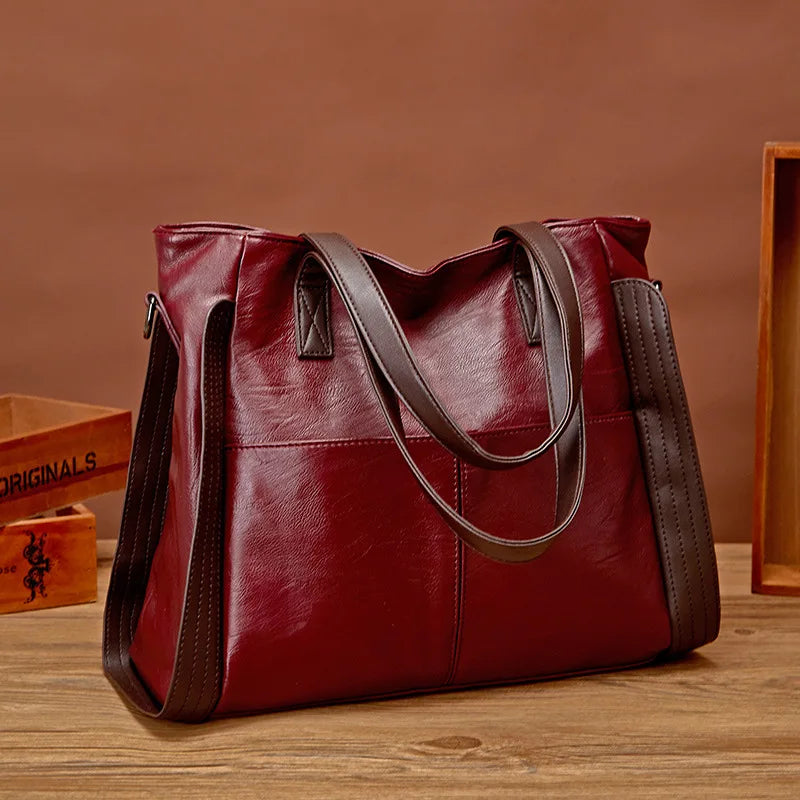 Sac fourre-tout en cuir, souple, pour femme, sac à bandoulière de grande capacité, sac de luxe,