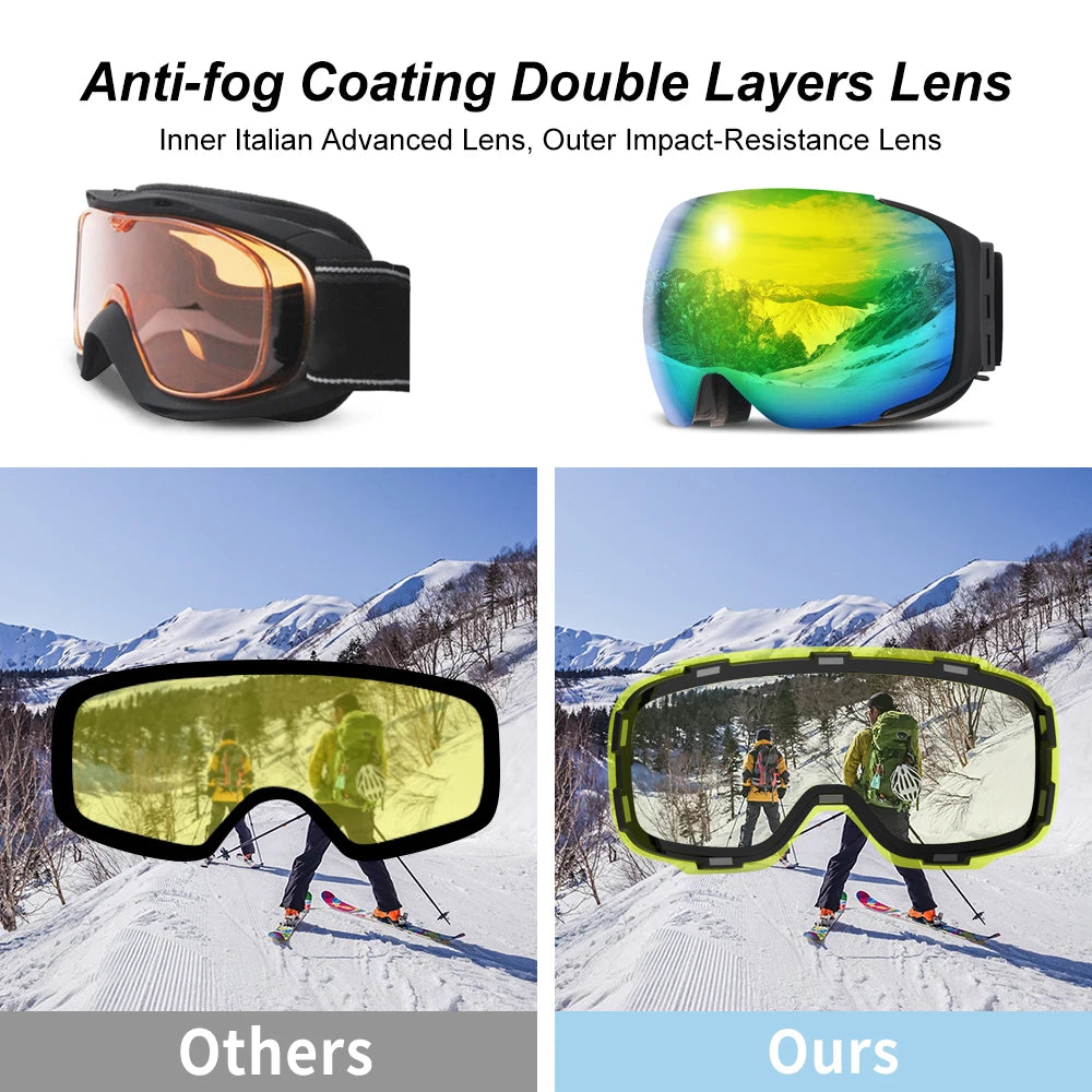 LUNETTES DE SKI MAGNETIQUES  PROFESSIONNELLES  UNISEXE