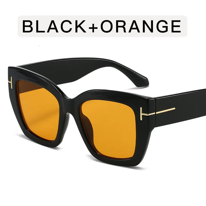 a-Lunettes de soleil vintage pour femme, protection UV, forme carrée, haute qualité, style tendance