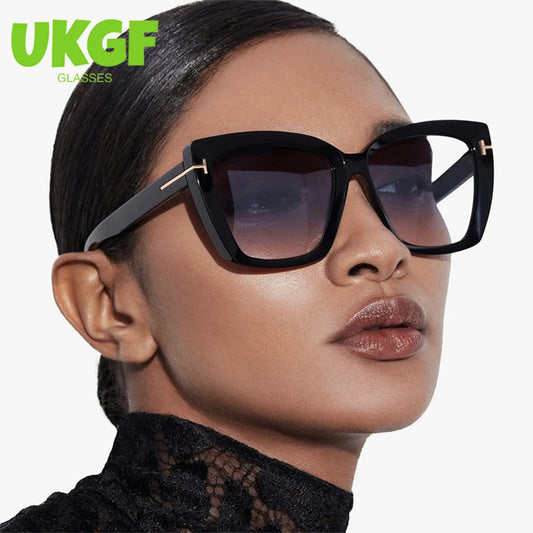 lunettes de soleil de Luxe pour femme, oeil De Chat, Carrées, rétro, moderne, UV400