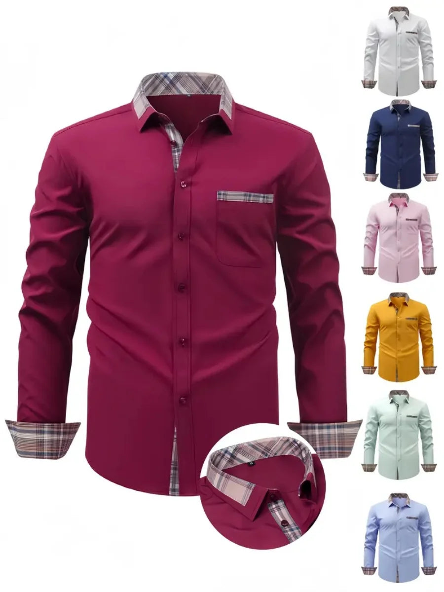 Chemise décontractée à manches longues pour homme