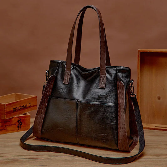 Sac fourre-tout en cuir, souple, pour femme, sac à bandoulière de grande capacité, sac de luxe,