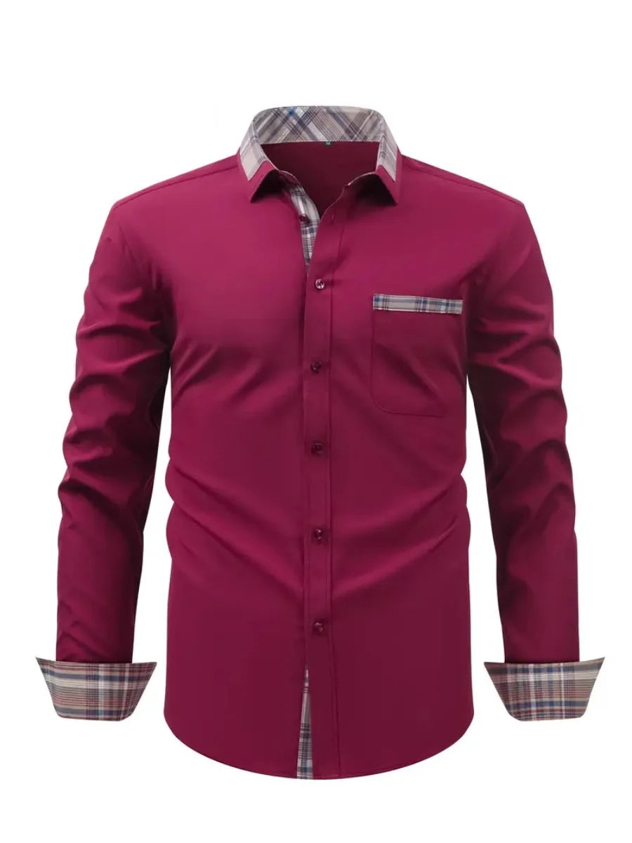 Chemise décontractée à manches longues pour homme