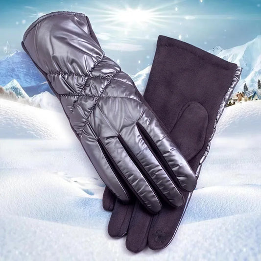 Gants en coton pour femme, garde au chaud, imperméable, doublure polaire thermique, écran tactile,