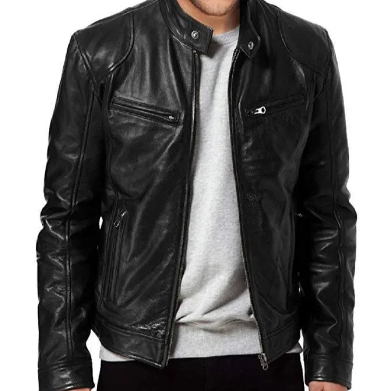 VESTE DE MOTO EN CUIR PU POUR HOMME ET FEMME