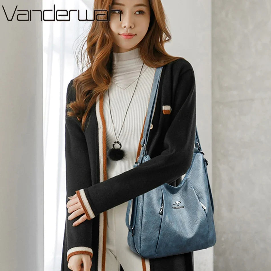 Sac à main de luxe en cuir de haute qualité pour femme, sac à bandoulière multifonction, sac à dos de voyage