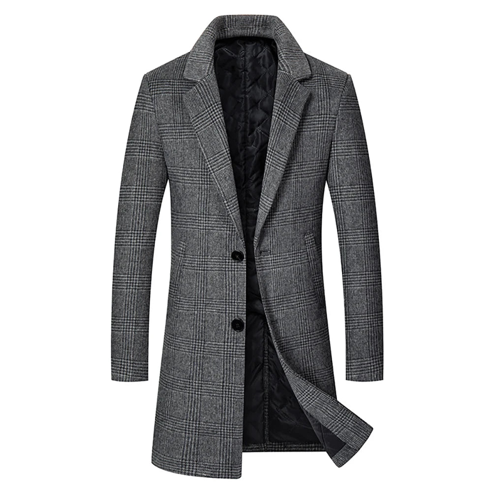 MANTEAU LONG DECONTRACTE EN LAINE POUR HOMME