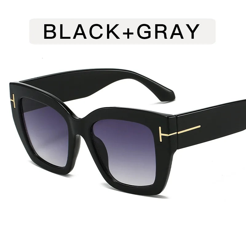 a-Lunettes de soleil vintage pour femme, protection UV, forme carrée, haute qualité, style tendance