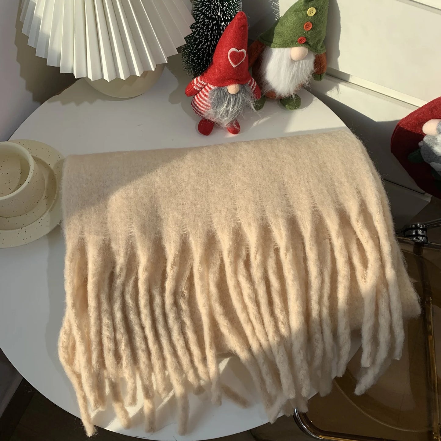 écharpe d'hiver, chaud, couleur unie, couverture longue