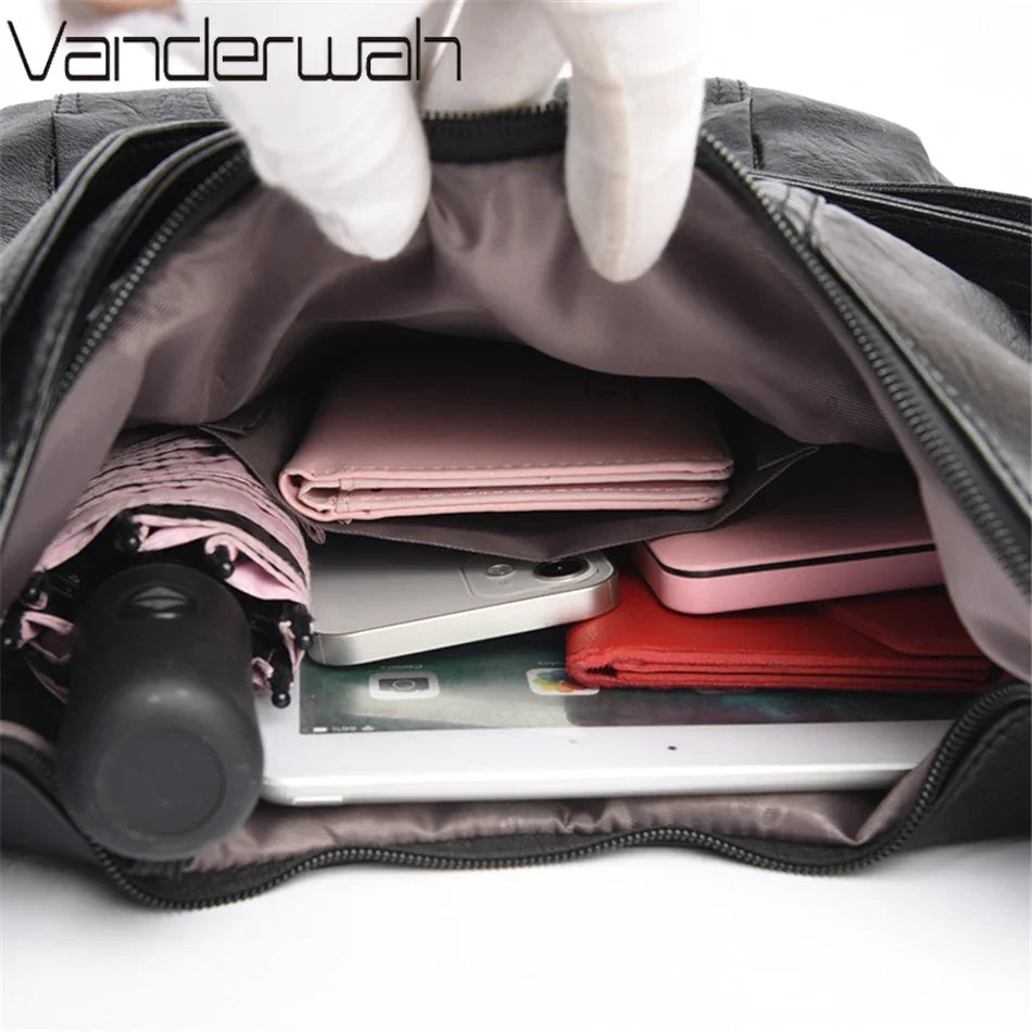 Sac à main de luxe en cuir de haute qualité pour femme, sac à bandoulière multifonction, sac à dos de voyage