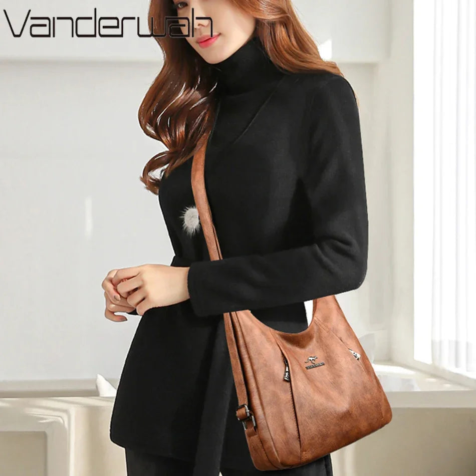 Sac à main de luxe en cuir de haute qualité pour femme, sac à bandoulière multifonction, sac à dos de voyage