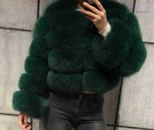 veste en fourrure naturel de renard pour femme