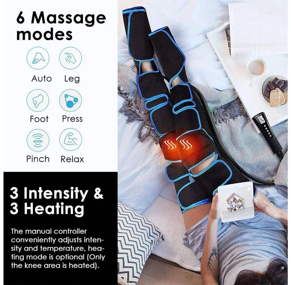 Relaxant électrique des muscles des jambes, 6 modes, récupération par Compression d'air,