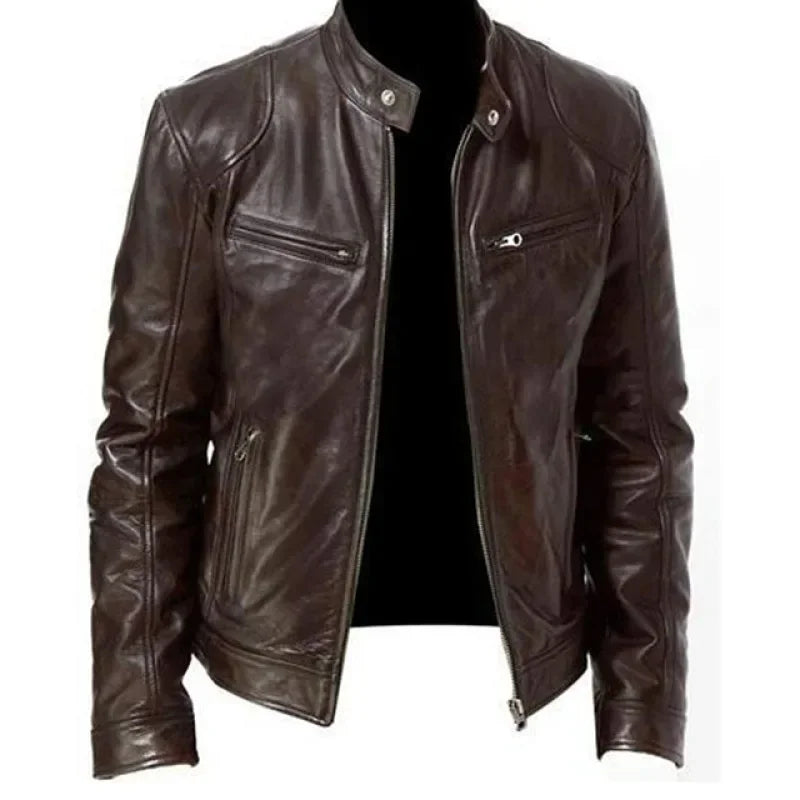 VESTE DE MOTO EN CUIR PU POUR HOMME ET FEMME