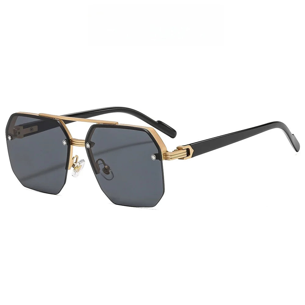 lunettes de soleil rétro carrées pour homme et femme, monture métallique de luxe, tendance, UV400,