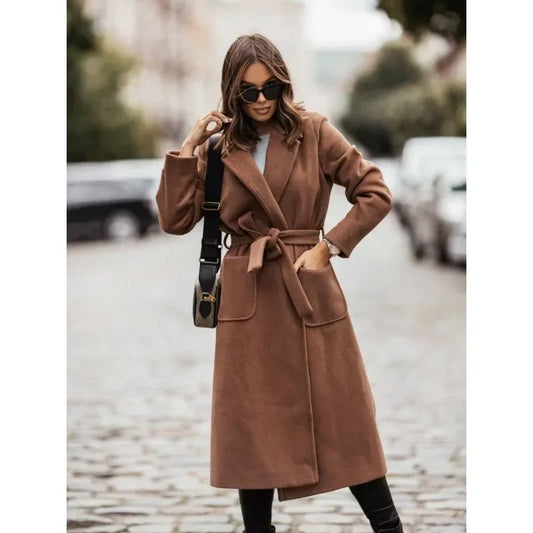 MANTEAU EN LAINE A DOUBLE BOUTONNAGE POUR FEMME